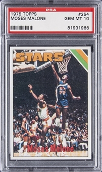 1975-76 Topps #254 Moses Malone Rookie Card – PSA GEM MT 10
